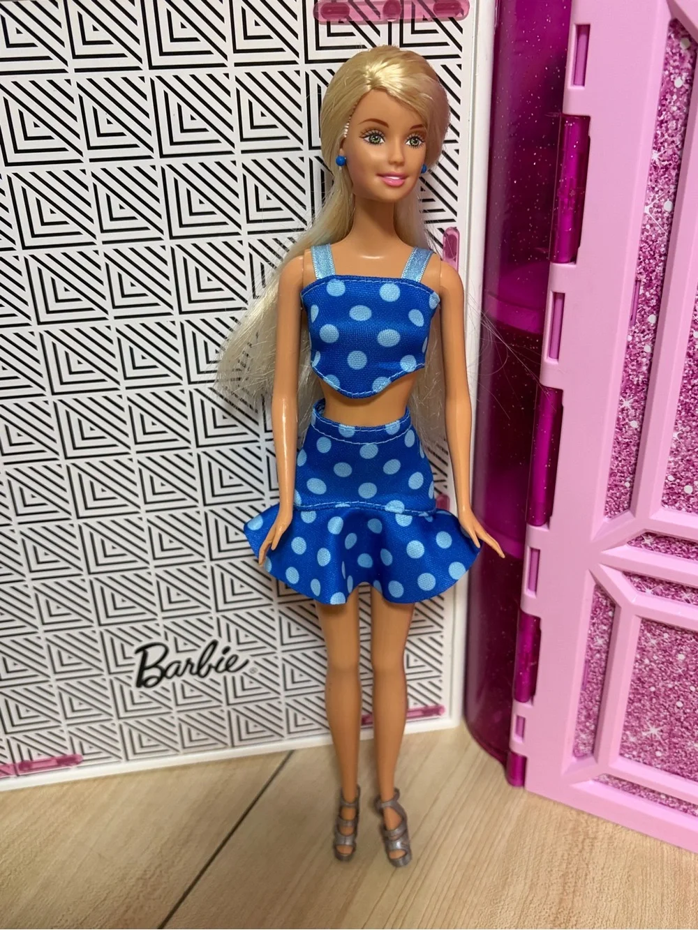 Barbie Blue Polka Dot Two-Piece Outfit